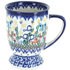 Blue Rose Polish Pottery 49 Vena Pedestal Coffee Mug -Blue Rose Pottery Store GUEST d77f09db 7400 4731 aeb5 b28917fe71ec