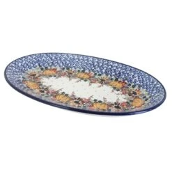 Blue Rose Polish Pottery 205 Ceramika Artystyczna Large Oval Platter -Blue Rose Pottery Store GUEST d7f9bec6 5897 4c50 ad90 9c272dfcabee