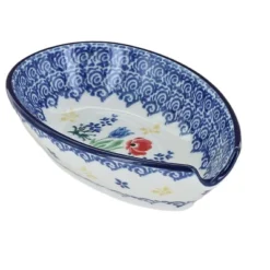 Blue Rose Polish Pottery 381 Ceramika Artystyczna Small Spoon Rest -Blue Rose Pottery Store GUEST d801be18 4a55 4150 9526 db45400dcccc