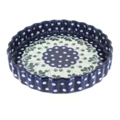 Blue Rose Polish Pottery 637 Ceramika Artystyczna Torte Plate