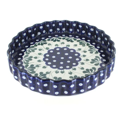 Blue Rose Polish Pottery 637 Ceramika Artystyczna Torte Plate 3 Blue Rose Polish Pottery 637 Ceramika Artystyczna Torte Plate