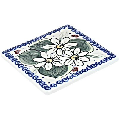 Blue Rose Polish Pottery 282 Vena Tile 8 Blue Rose Polish Pottery 282 Vena Tile - Image 6