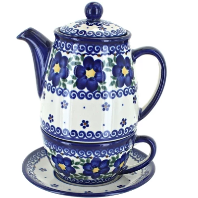Blue Rose Polish Pottery 380 Vena Tea For One 14 Blue Rose Polish Pottery 380 Vena Tea For One - Image 12
