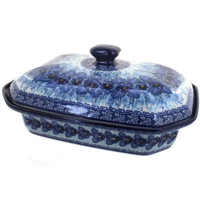 Blue Rose Polish Pottery 665 Ceramika Artystyczna Large Covered Baking Dish 9 Blue Rose Polish Pottery 665 Ceramika Artystyczna Large Covered Baking Dish - Image 7
