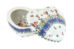 Blue Rose Polish Pottery 124 Vena Large Heart Box