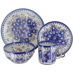 Blue Rose Polish Pottery Vena Dinnerware (4 PC) -Blue Rose Pottery Store GUEST db4bffde 68f9 4d5c a21c 59b339334a0d 1