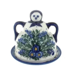 Blue Rose Polish Pottery 33A WR Unikat Small Cheese Lady