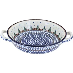 Blue Rose Polish Pottery 419 Ceramika Artystyczna Small Round Casserole With Handles -Blue Rose Pottery Store GUEST dc2a5615 42df 4069 8b91 eb4288ac2082