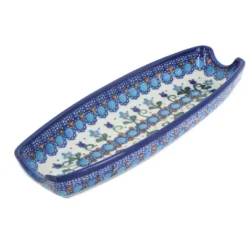 Blue Rose Polish Pottery 159-Vena Corn On The Cob Dish -Blue Rose Pottery Store GUEST dc708d24 c681 41e3 8876 dda2e9907b9d
