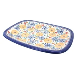 Blue Rose Polish Pottery 121 Vena Large Rectangular Serving Platter -Blue Rose Pottery Store GUEST dca4270d f97e 4bec bbad 953ca0425863