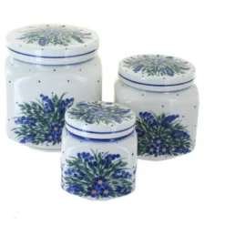 Blue Rose Polish Pottery 1300 WR Unikat 3 Piece Canister Set -Blue Rose Pottery Store GUEST dcc5cab5 b531 47d5 ac5e a0c6c716a367