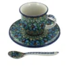 Blue Rose Polish Pottery B10-A93 Ceramika Artystyczna Espresso Cup & Saucer With Spoon 2 Blue Rose Polish Pottery B10-A93 Ceramika Artystyczna Espresso Cup & Saucer With Spoon -Blue Rose Pottery Store GUEST de8b3616 d173 4820 9682 c5c3ecfb4e0e