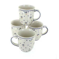 Blue Rose Polish Pottery 1800 Zaklady 4PC Mug Set -Blue Rose Pottery Store GUEST e1626efd 54d5 412f 85a4 be682187341a