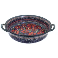Blue Rose Polish Pottery 1455 Zaklady Round Casserole With Handles -Blue Rose Pottery Store GUEST e2367c72 1f39 40f4 a783 d69332012726