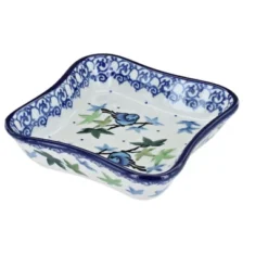 Blue Rose Polish Pottery 630 Ceramika Artystyczna Small Square Dish -Blue Rose Pottery Store GUEST e2d06667 87b9 4b21 9154 fb32b3c33113