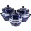 Blue Rose Polish Pottery 1120 Zaklady Large Canister Set -Blue Rose Pottery Store GUEST e476c5f1 3941 4576 b247 4109d6cc25eb