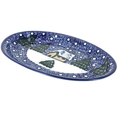 Blue Rose Polish Pottery 13K WR Unikat Oval Dish 9 Blue Rose Polish Pottery 13K WR Unikat Oval Dish - Image 7