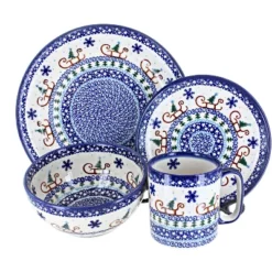 Blue Rose Polish Pottery Vena Dinnerware (16 PC) -Blue Rose Pottery Store GUEST e8a799ab 5b8a 4e2f a099 f0ac205c52ea