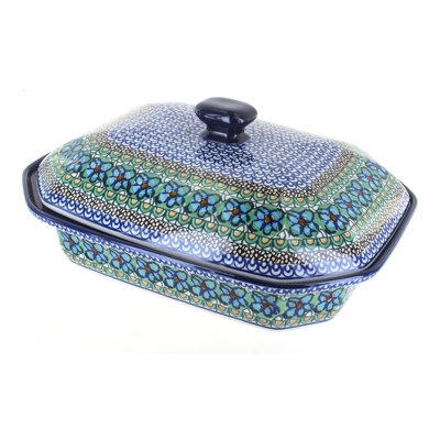 Blue Rose Polish Pottery 665 Ceramika Artystyczna Large Covered Baking Dish 12 Blue Rose Polish Pottery 665 Ceramika Artystyczna Large Covered Baking Dish - Image 10