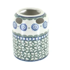 Blue Rose Polish Pottery 575 Ceramika Artystyczna Toothbrush Holder