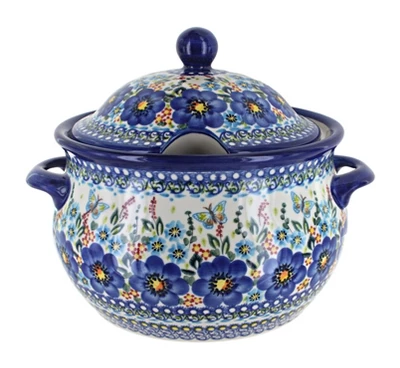 Blue Rose Polish Pottery 347 Vena Large Soup Tureen 6 Blue Rose Polish Pottery 347 Vena Large Soup Tureen - Image 4