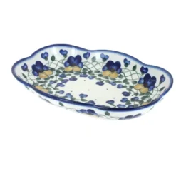 Blue Rose Polish Pottery 11E WR Scallop Dish