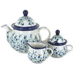 Blue Rose Polish Pottery 1700 Zaklady 3 Piece Tea Set -Blue Rose Pottery Store GUEST ed45dd13 eb22 4f6a ac39 b1b87154efb0