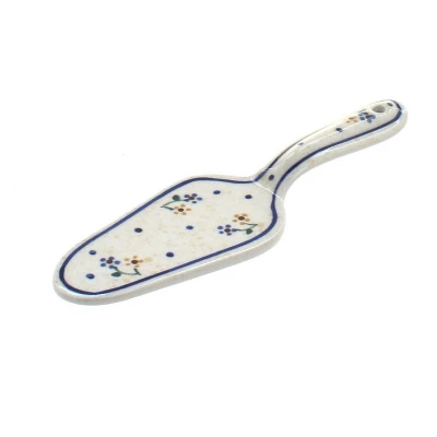 Blue Rose Polish Pottery 1206 Zaklady Cake Server 4 Blue Rose Polish Pottery 1206 Zaklady Cake Server - Image 2