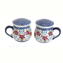 Blue Rose Polish Pottery S138 Manufaktura Salt & Pepper Shakers With Handles -Blue Rose Pottery Store GUEST ede6a703 57ea 4e04 b73e 6e31050601fa