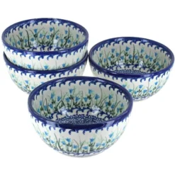 Blue Rose Polish Pottery 71-4 Vena Dessert Bowl Set -Blue Rose Pottery Store GUEST ee3536a3 7209 4856 a532 065f2ac723e4