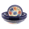 Blue Rose Polish Pottery 1400 Vena 3 Piece Serving Bowl Set -Blue Rose Pottery Store GUEST eeb1a4f1 b88d 4cf1 afb8 8e865957218a