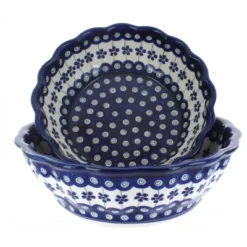 Blue Rose Polish Pottery 1278-79 Zaklady Scallop Serving Bowl Set -Blue Rose Pottery Store GUEST eec74880 8266 4871 8e86 8be8b4fd9ae8