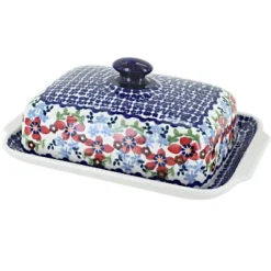 Blue Rose Polish Pottery M080 Manufaktura Large Butter Dish -Blue Rose Pottery Store GUEST efb409f7 cc2d 4dda 8052 45c3d7fbbb55