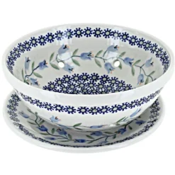 Blue Rose Polish Pottery M076 Manufaktura Berry Bowl With Plate -Blue Rose Pottery Store GUEST efd5d922 4878 44db 887d 59cf0c095e12