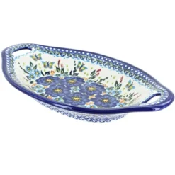 Blue Rose Polish Pottery 110 Vena Bread Tray With Handles -Blue Rose Pottery Store GUEST eff4f9b2 7769 4534 ae52 396ad372974f