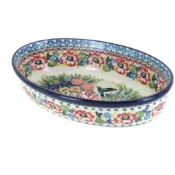 Blue Rose Polish Pottery 299 Ceramika Small Oval Baking Dish -Blue Rose Pottery Store GUEST f1996eb9 3e43 4a47 ac67 37c3cec826c7