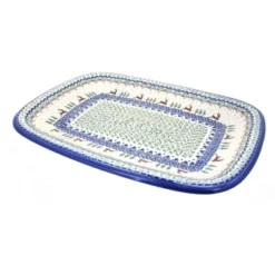 Blue Rose Polish Pottery 121 Vena Large Rectangular Serving Platter -Blue Rose Pottery Store GUEST f27a58c9 2df0 4951 8ad4 0c9937eae886