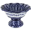 Blue Rose Polish Pottery 1722 Zaklady Pedestal Bowl