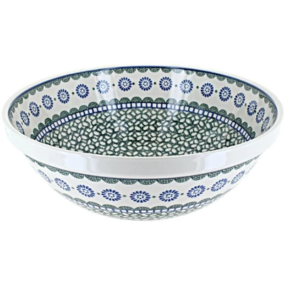 Blue Rose Polish Pottery 55 Ceramika Artystyczna Large Serving Bowl 9 Blue Rose Polish Pottery 55 Ceramika Artystyczna Large Serving Bowl - Image 7