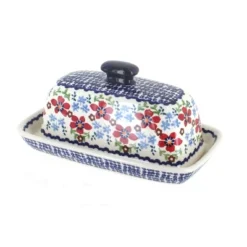 Blue Rose Polish Pottery M074 Manufaktura Butter DIsh -Blue Rose Pottery Store GUEST f33f4820 bba3 49ec 8983 6fc8e77a497b