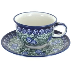 Blue Rose Polish Pottery 775-836 Zaklady Cup & Saucer -Blue Rose Pottery Store GUEST f52b0122 889c 4939 adbb b2b4c6a86a27
