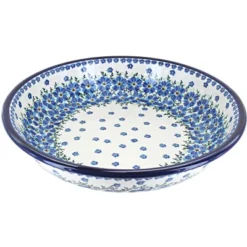Blue Rose Polish Pottery 1253 Zaklady Large Shallow Serving Bowl