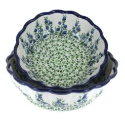 Blue Rose Polish Pottery 1278-79 Zaklady Scallop Serving Bowl Set -Blue Rose Pottery Store GUEST f620c498 bf9e 499a 9610 e4a4e5c093bb