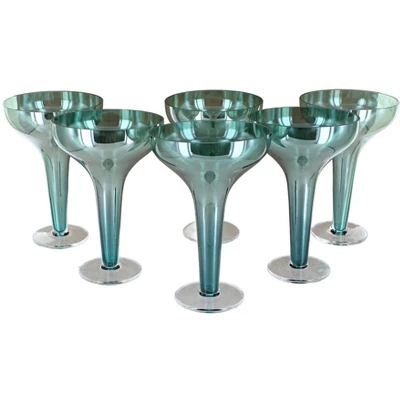 Blue Rose Polish Pottery 19-3357 Champagne Coupe Glass Set 5 Blue Rose Polish Pottery 19-3357 Champagne Coupe Glass Set - Image 3