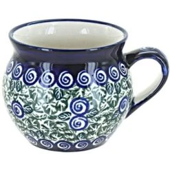 Blue Rose Polish Pottery 911 Zaklady Medium Bell Shaped Mug -Blue Rose Pottery Store GUEST f6e1b943 5526 4ad1 939e a5773fccff91