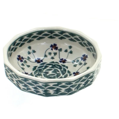 Blue Rose Polish Pottery M058 Manufaktura Small Angular Bowl 5 Blue Rose Polish Pottery M058 Manufaktura Small Angular Bowl - Image 3