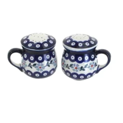 Blue Rose Polish Pottery S138 Manufaktura Salt & Pepper Shakers With Handles -Blue Rose Pottery Store GUEST f75effc7 ca4a 41c0 b950 473e341bbce3