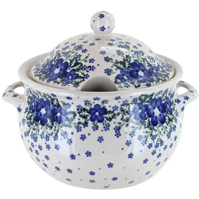 Blue Rose Polish Pottery 347 Vena Large Soup Tureen 5 Blue Rose Polish Pottery 347 Vena Large Soup Tureen - Image 3