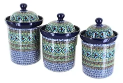 Blue Rose Polish Pottery 1300S Ceramika Artystyczna Canister Set -Blue Rose Pottery Store GUEST f8507f47 bfe4 440f a4a1 1953f9412c61