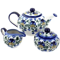 Blue Rose Polish Pottery 1700 WR Unikat 3 Piece Tea Set -Blue Rose Pottery Store GUEST f910e988 da61 43c0 a649 15b2480f0db3